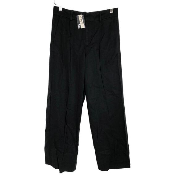 Madewell Petite Slouchy Straight Pants In Drapey Twill Black NWT 0P - Picture 4 of 9